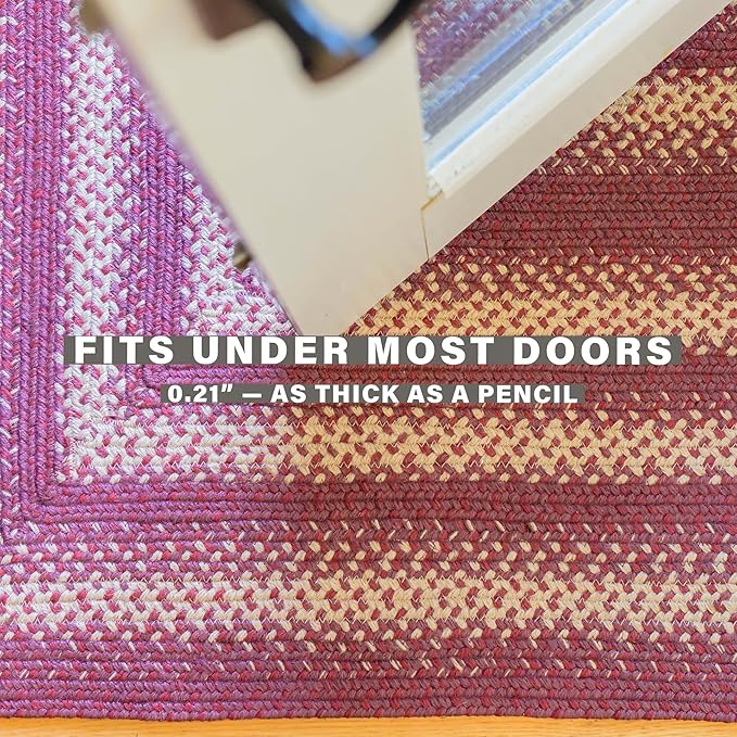 Autumn Maple Burgundy and Tan Oval Braided Rug, Jute, 27"x45" - Rustic Primitive Decor for Entryway, Kitchen, Everywhere