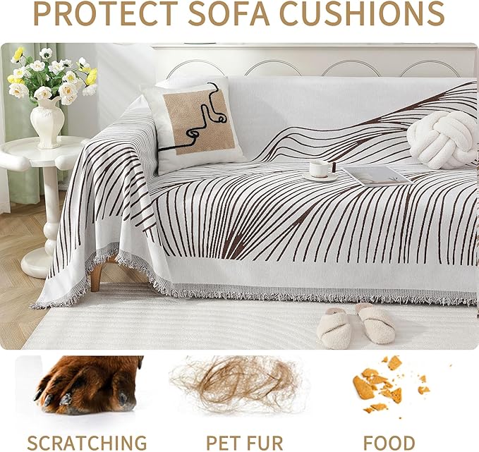 Non Slip Sofa Covers Couch Covers for 3 Cushion Couch Sofa Pet Friendly Washable Couch Covers for Sofa, Soft Thick Sectional Couch Covers L Shape Furniture Protector for Kids, Dogs 91" X134"
