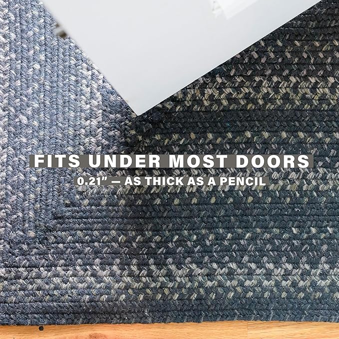 Jet Black Braided Area Rugs 4x6' – Primitive Black and Gray Area Rug for Bedroom and Large Entryway