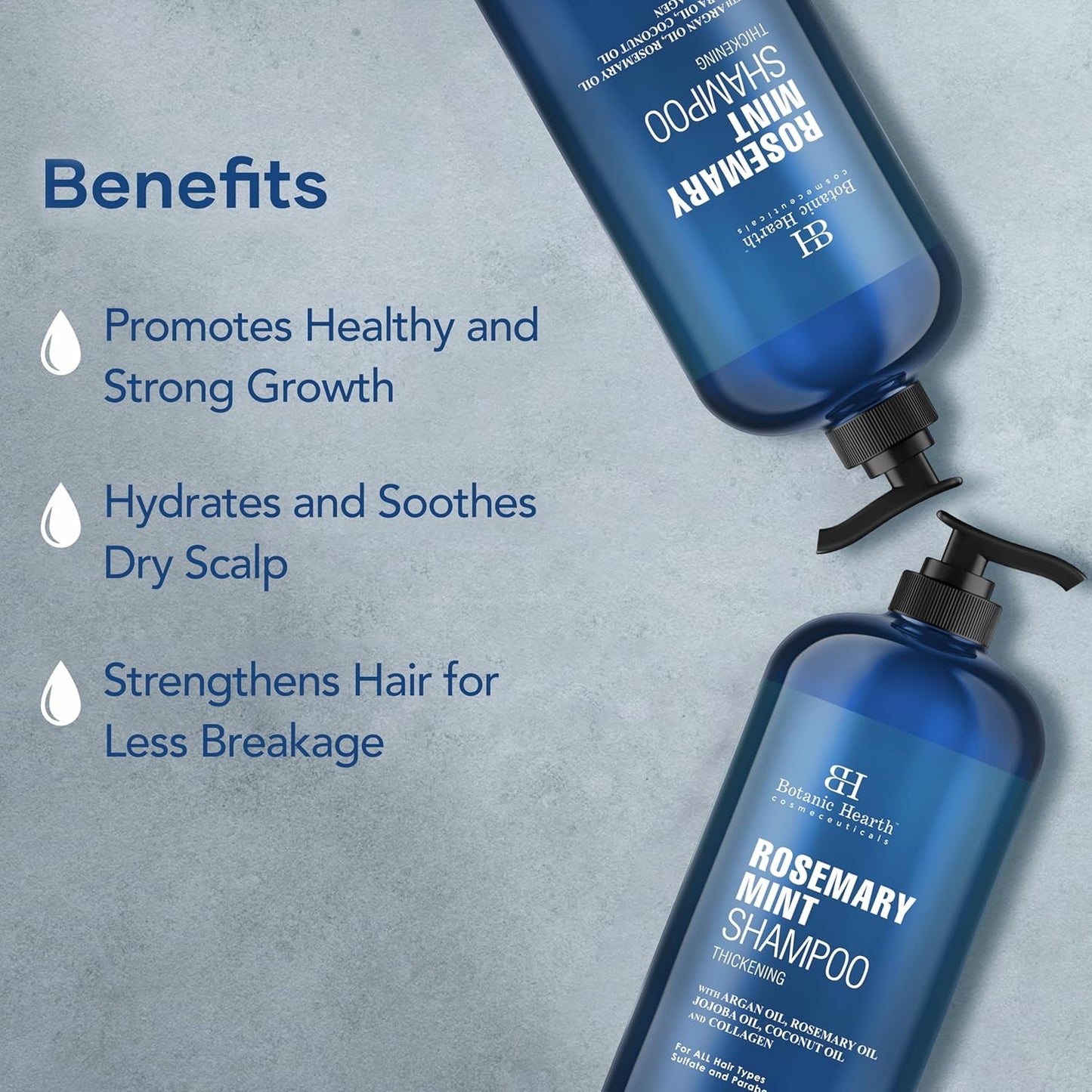 Botanic Hearth Rosemary Shampoo 16 Oz | Rosemary Oil Shampoo De Romero For Hair Growth With Biotin & Mint | Sulfate Free,Thicker & Fuller Hair | Deep Cleansing & Nourishing