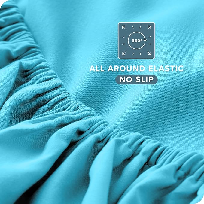Bare Home Full Sheet Set - Luxury 1800 Ultra-Soft Microfiber Full Bed Sheets - Double Brushed - Deep Pockets - Easy Fit - 4 Piece Set - Bedding Sheets & Pillowcases (Full, Aqua)