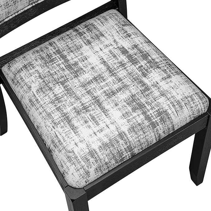 X02X2-2C6-30 4-pc Dining Room Table Set a Rectangular Kitchen Table and a wooden Bench and 2 Wire Brushed Black Polyester Stackable Chair, 39x120 Inch, Wire Brushed Black