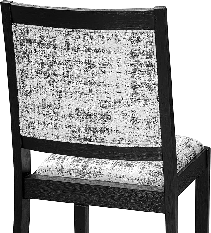 East West Furniture LGX25-BLK-30 -5 Piece Dining Set Includes a Rectangular Kitchen Table with Black Tabletop and 4 Stackable Polyester Fabric Chairs, Black