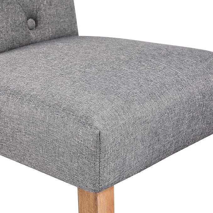 Yaheetech Dining Chairs Set of 6 Fabric Upholstered Dining Room Chairs with Button Tufted High Back and Solid Wood Legs for Kitchen/Living Room/Restaurant, Modern Style, Dark Gray