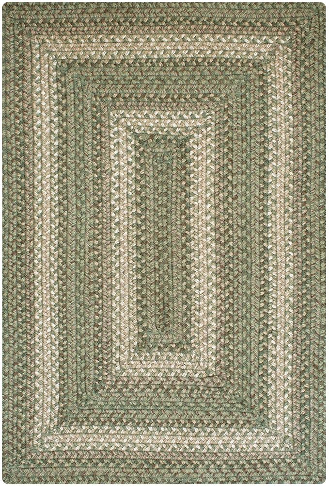 Homespice Grassland Green Braided Rug 27x45 - Rustic Jute Kitchen Rug for Country Decor