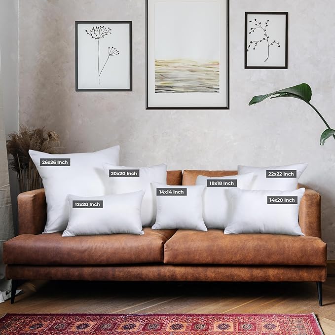 Utopia Bedding Throw Pillows (Set of 4, White), 22 x 22 Inches Pillows for Sofa, Bed and Couch Decorative Stuffer Pillow