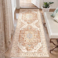 Tangsoo 2x6 Washable Runner Rug for Hallways, Non Slip Vintage, Soft Low Pile Long Runner, Print Distressed Brick Red for Kitchen Bedroom Entryway Bathroom Living Room