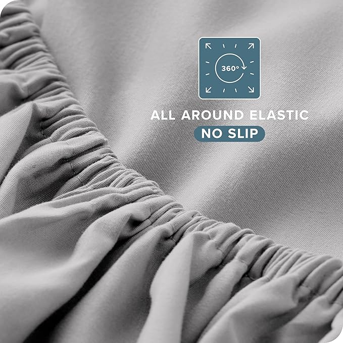 Bare Home Twin Sheet Set - 1800 Ultra-Soft Microfiber Twin Bed Sheets - Double Brushed - Deep Pockets - Easy Fit - Extra Soft - 3 Piece Set - Bedding Sheets & Pillowcases (Twin, Light Grey)