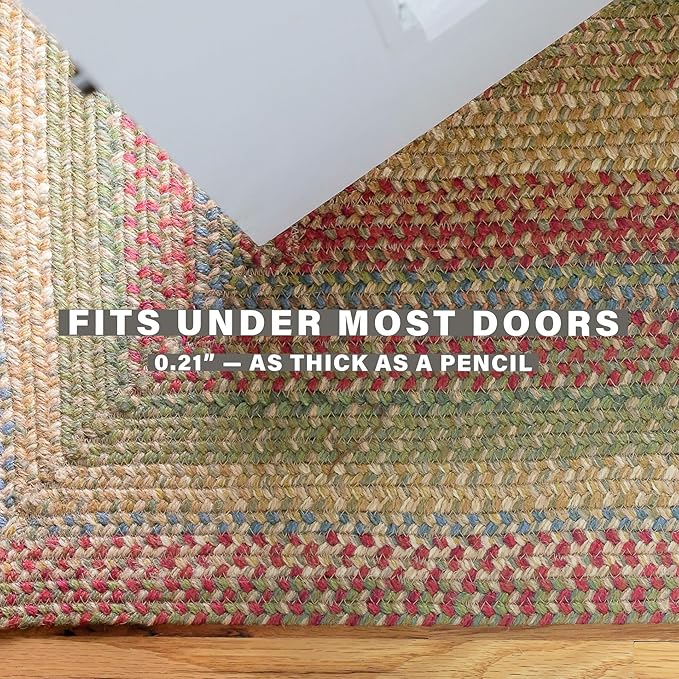 Azalea Multicolor Braided Area Rug, Jute, 4x6' Rectangle - Perfect Country Primitive Decor for Entryway, Bedroom, Everywhere