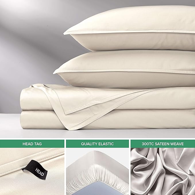 Twin Sheets by Pure Bamboo, Genuine 100% Organic Viscose Derived from Bamboo Bed Sheet Set, Luxuriously Soft & Cooling, Double Stitching, Lifetime Quality Promise (Twin, Ivory)