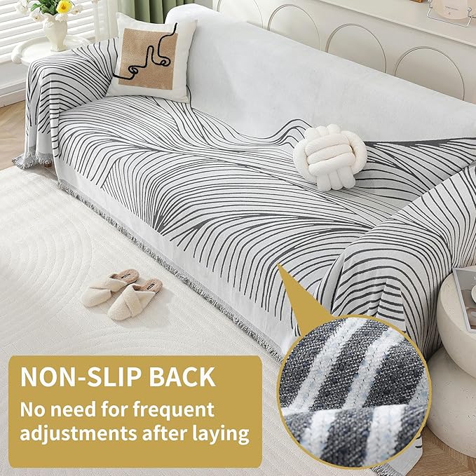 Non Slip Sofa Covers Couch Covers for 3 Cushion Couch Sofa Pet Friendly Washable Couch Covers for Sofa, Soft Thick Sectional Couch Covers L Shape Furniture Protector for Kids, Dogs 91" X134"