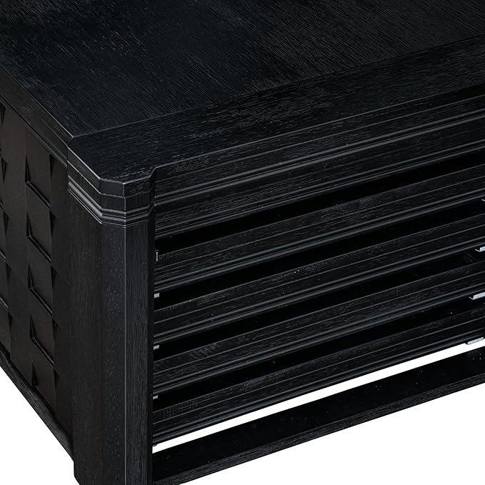 X02MZ-2C6-50 - 6-pc Dining Table Set a Kitchen Table with a coffee Table and 2 wooden Benches and 2 Dark Gotham Grey Linen Fabric Chairs, 39x120 Inch, Wire Brushed Black