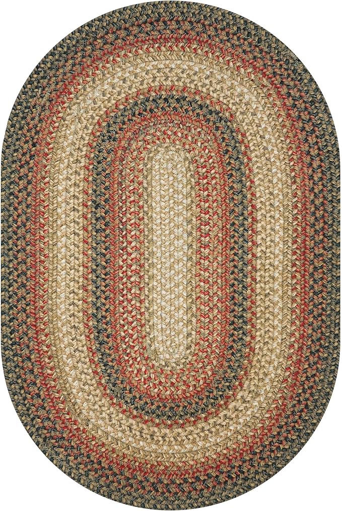 Russet Multi Color Oval Braided Rug, 6x9' - Handmade with Jute, Warm Country Decor, Perfect for Living Rooms and Dining Rooms - Pet Friendly and Easy to Clean