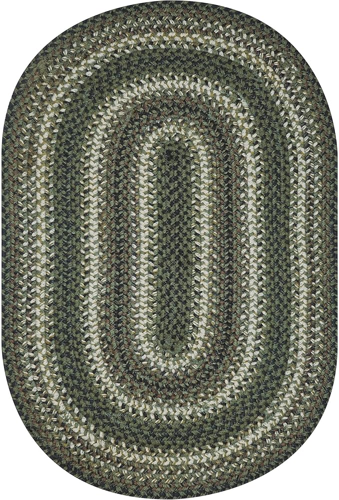 Homespice Pinecone Braided Oval Area Rugs 4x6' - Country Style Jute Braided Rugs for Bedroom and Living Room