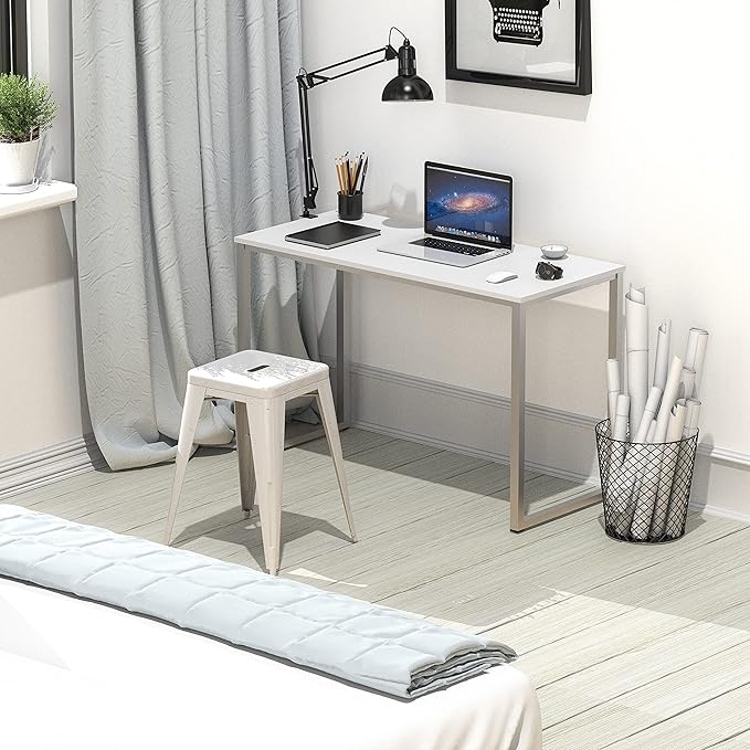 SHW Mission 32-Inch Home Office Computer Desk, White