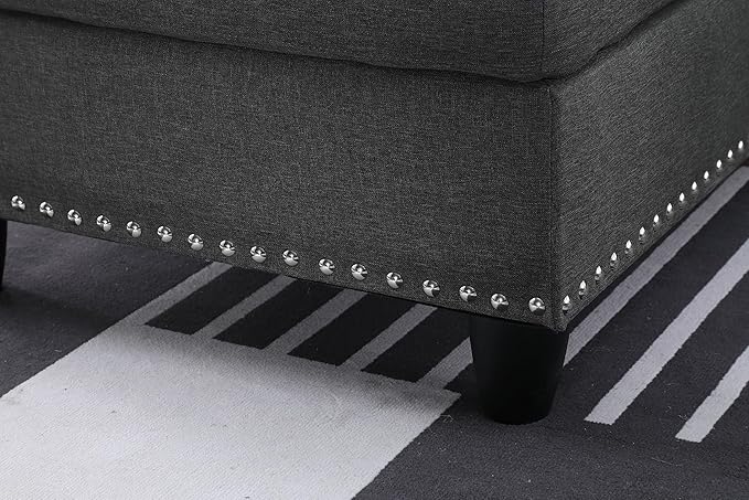Halibur Sectional Sofa or Couch with Ottoman for Living Room, Apartment, Bedroom, Office