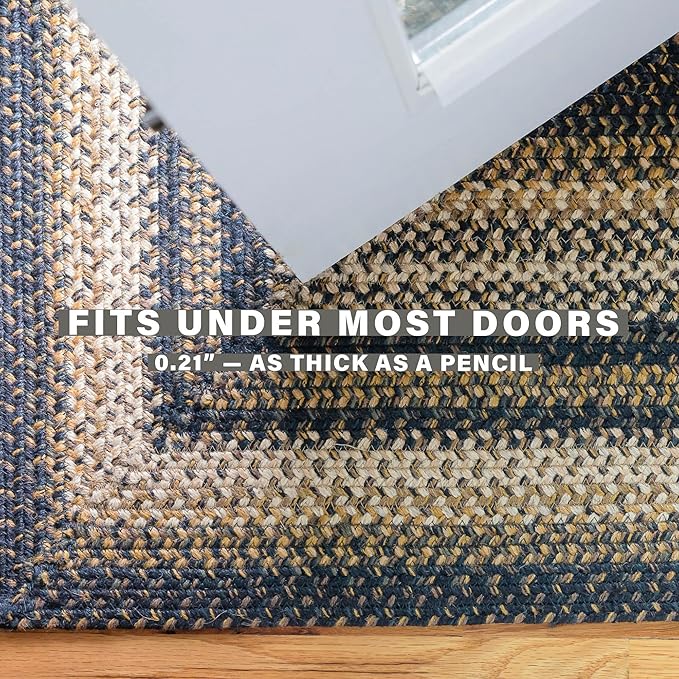 Homespice Kilimanjaro Premium Jute Braided Area Rug, 22" x 72" Rectangular Hall Runner Black, Natural Jute Yarn Rustic, Country, Primitive, Farmhouse Style - 30 Day Risk Free Purchase