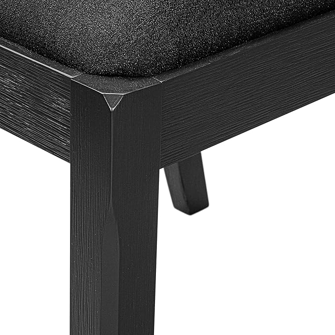 East West Furniture LGX15-BLK-24 -5 Piece Dining Set Includes a Rectangular Kitchen Table with Black Tabletop and 4 Stackable Polyester Fabric Chairs, Black