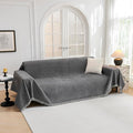 MYSKY HOME Oversized Couch Cover Sofa Covers Couch Covers for 3 Cushion Couch Sofa Pet Friendly L Shaped Couch Cover Sectional Couch Cover Non Slip Furniture Protector for Kids, 91"x150", Dark Grey