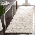 SAFAVIEH Florida Shag Collection Runner Rug - 2'3" x 11', Creme & Creme, Scroll Design, Non-Shedding & Easy Care, 1.2-inch Thick Ideal for High Traffic Areas in Living Room, Bedroom (SG455-1111)