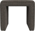 HomePop Modern Channel Tufted Ottoman Home Décor|Ottoman for Living Room & Bedroom - Dark Brown Boucle
