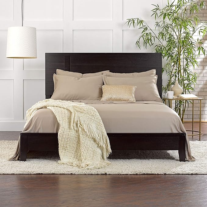 California King Sheets by Pure Bamboo, Genuine 100% Organic Viscose Derived from Bamboo Bed Sheet Set, Soft & Cooling, Double Stitching, Lifetime Quality Promise (California King, Sand)