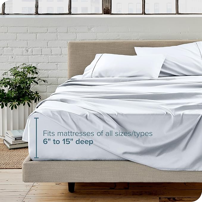 Bare Home Twin Sheet Set - 1800 Ultra-Soft Microfiber Bed Sheets - Double Brushed - Deep Pockets - Easy Fit - Extra Soft - 3 Piece Set - Bedding Sheets & Pillowcases (Twin, White)