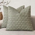 Foindtower Set of 2 Decorative Vintage Floral Print Throw Pillow Covers Neutral Modern Farmhouse Cushion Covers Boho Home Decor for Sofa Chair Couch Bedroom Living Room Outdoor,18×18 Inch,Sage Green