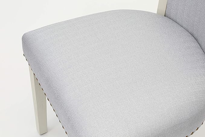 East West Furniture X077VE005-9 9 Piece Modern Dining Table Set Includes a Rectangle Wooden Table with X-Legs and 8 Grey Linen Fabric Parsons Dining Chairs, 40x72 Inch, Multi-Color