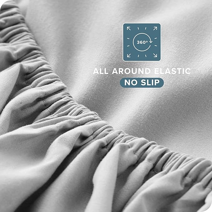 Bare Home California King Sheet Set - 1800 Ultra-Soft Microfiber Cal King Bed Sheets - Double Brushed - Deep Pockets - Easy Fit - 4 Piece Set - Bed Sheets (California King, Cloud Grey)