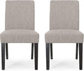 Christopher Knight Home Boling Contemporary Upholstered Dining Chair (Set of 2), Light Grey + Dark Brown