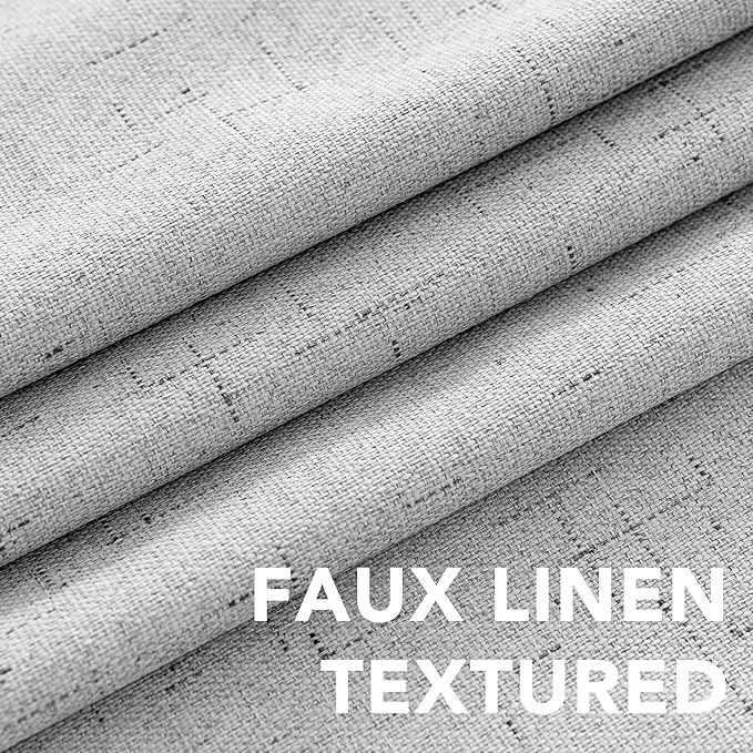 H.VERSAILTEX 100% Blackout Curtains for Bedroom Thermal Insulated Linen Textured Curtains Heat and Full Light Blocking Drapes Living Room Curtains 2 Panel Sets, Glacier Gray, 52x45 Inch