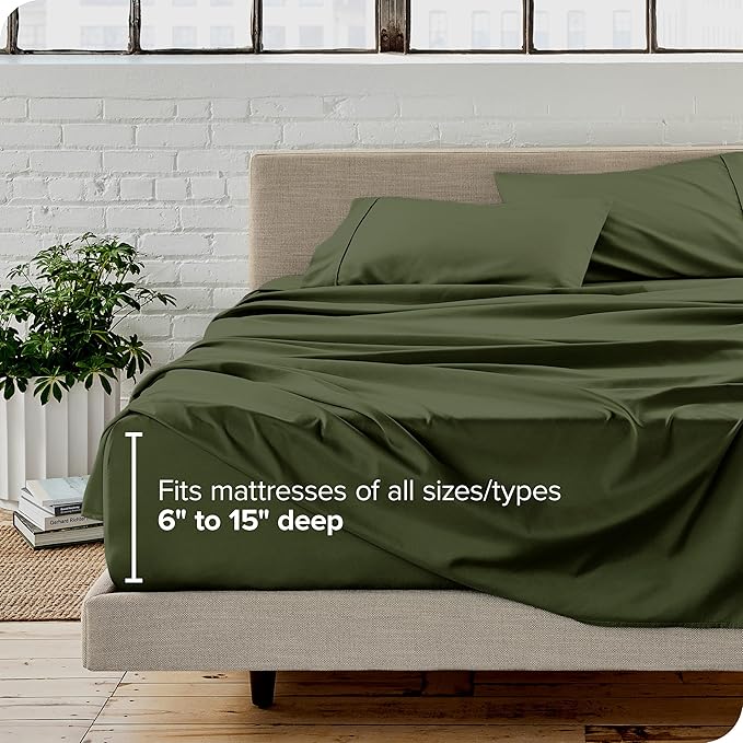 Bare Home Twin XL Sheet Set - College Dorm Size - Luxury 1800 Ultra-Soft Microfiber Twin Extra Long Bed Sheets - Deep Pockets - Easy Fit - Extra Soft - 3 Piece Set - Bed Sheets (Twin XL, Cypress)