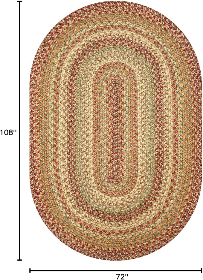 Homespice Harvest Jute Brown Braided 6x9’ Oval Rug for Living Room, Bedroom Rug and Dining Room. Pet Friendly. Decor Styles- Farmhouse Rug, Rustic, Vintage, Cottage, Primitive, Country, Boho Rug