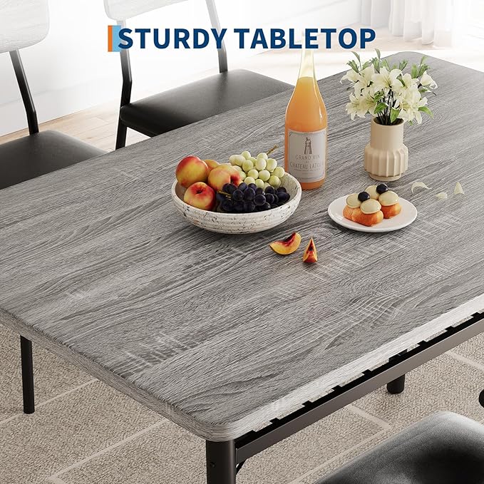 IDEALHOUSE 3-Piece Dining Table Set for 2 with Storage Rack, Wood Kitchen Table with Upholstered Chairs Set of 2, Small Square Table Set with Metal Legs Support, for Dining Room,Living Room