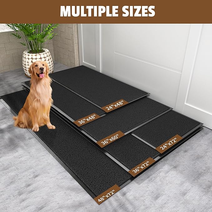 Front Door Mat Outside Entrance, 48" x 36" Doormat Outdoor Indoor Entrance, Non Slip Indoor Mats for Entryway, Heavy Duty Waterproof Low Profile Welcome Mat for Entry, Patio, High Traffic Areas