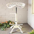 LOKKHAN Adjustable Rustic Industrial Bar Stool - Cast Iron Tractor Seat Swivel Stool - Farmhouse Metal Breakfast Bar Stool - Counter Height 19.7" to 26.8" - Perfect for Kitchen, Dining, and Pub Use