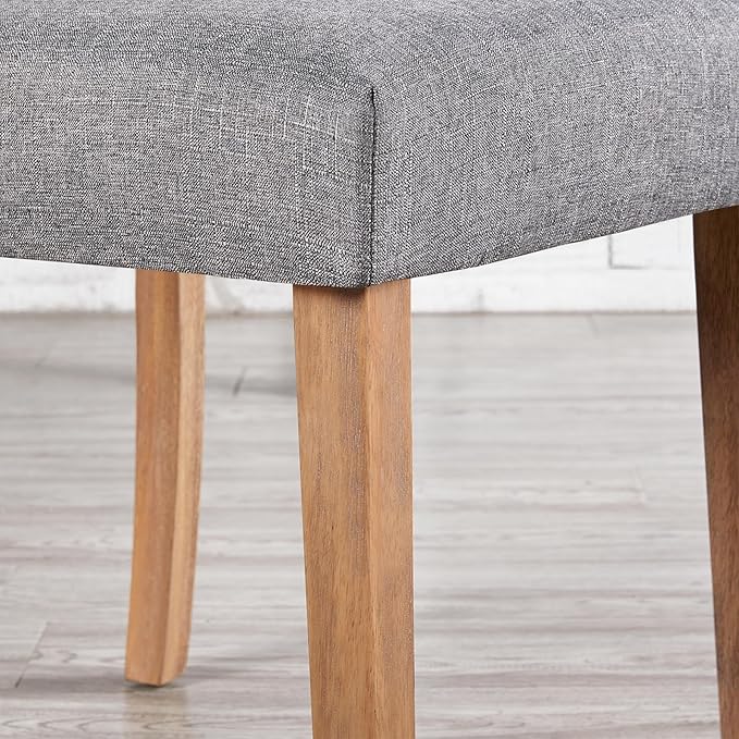 Yaheetech Dining Chairs Set of 4 Fabric Upholstered Button Tufted Kitchen Chairs with Solid Wood Legs for Home, Restaurant, Dining Room, Dark Gray