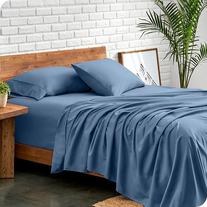 Bare Home Full Sheet Set - Luxury 1800 Ultra-Soft Microfiber Full Bed Sheets - Double Brushed - Deep Pockets - Easy Fit - 4 Piece Set - Bedding Sheets & Pillowcases (Full, Coronet Blue)