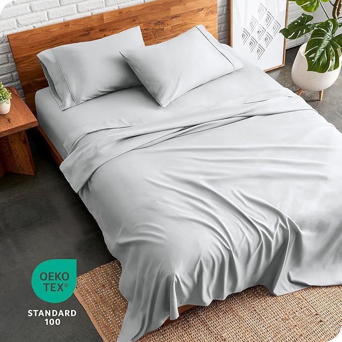 Bare Home Twin Sheet Set - 1800 Ultra-Soft Microfiber Twin Bed Sheets - Double Brushed - Deep Pockets - Easy Fit - 3 Piece Set - Bed Sheets (Twin, French Grey)