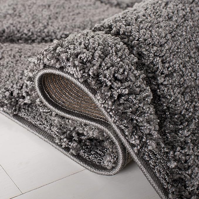 SAFAVIEH Florida Shag Collection Runner Rug - 2'3" x 19', Grey, Scroll Design, Non-Shedding & Easy Care, 1.2-inch Thick Ideal for High Traffic Areas in Living Room, Bedroom (SG455-8013)