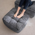 HIGOGOGO Square Stuffed Pouf Ottoman, Corduroy Poufs with Foam Chunk Filling, Furry and Fluffy Pouf Foot Stool Storage Ottoman, 21 X 21 Floor Poufs Foot Rest for Living Room, Dark Grey