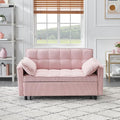 Ball & Cast Convertible Sofa Bed,Loveseat Sleeper Sofa W/Pull-Out Bed,Convertible Pull Out Couch W/2 Pillows,Adjustable Backrest&Side Pocket,Corduroy Futon Couches for Living Room,Apartment,Pink,54"
