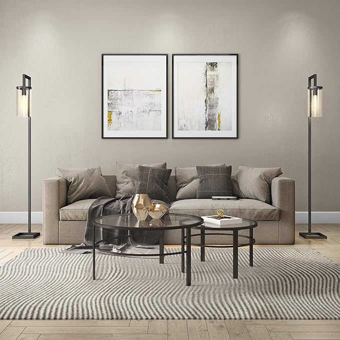 Henn&Hart Round Nested Coffee Table in Blackened Bronze, Coffee Table coffee tables for living room, studio apartment essentials, 36" Wide