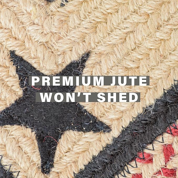 Homespice Gloucester Jute Black 8x10' Braided Area Rug for Living Room, Bedroom and Dining Room. Pet Friendly. Decor Styles- Farmhouse Rug, Rustic, Vintage, Cottage, Primitive, Country, Boho Rug