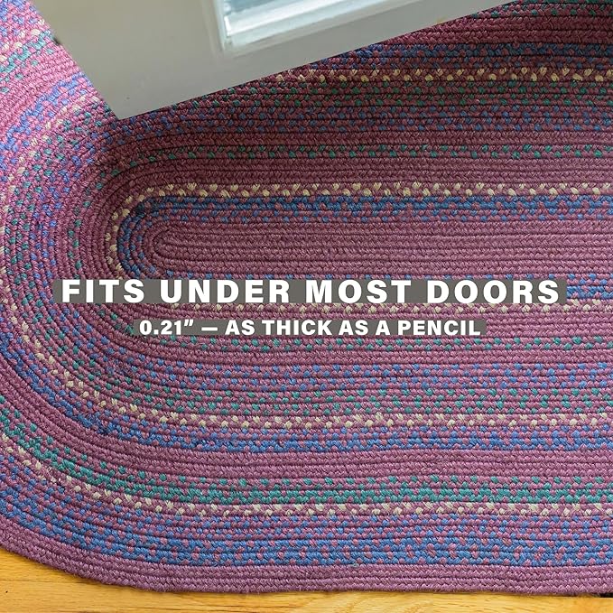 Jamestown Burgundy Oval Braided Rug, Jute, 2x3' - Rustic Primitive Decor for Entryway, Kitchen, Everywhere
