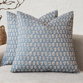 Foindtower Set of 2 Decorative Vintage Floral Print Throw Pillow Covers Neutral Modern Farmhouse Cushion Covers Boho Home Decor for Sofa Couch Chair Bedroom Living Room Outdoor,20×20 Inch,Dusty Blue
