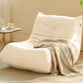 Bean Bag Chair, Fireside Chair Bean Bag Sofa for Adults, Bean Bag Chairs for Teens with High-Resilience Foam, Memory Foam & Non-Slip Base Bean Bag for Living Room, Bedroom, Office (Suede,White)