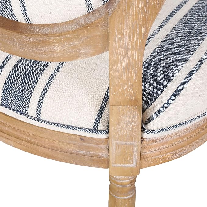 Christopher Knight Home Phinnaeus Dining Chair Set, Set of 2, Rubberwood, Dark Blue Line + Natural