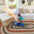 Homespice Chester Rustic Braided Rug 6x9' Oval in Red, Perfect for a Country Style Dining Room Rug